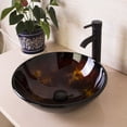 thumbnail image 4 of Wonline Round Tempered Glass Bathroom Vessel Sink Bowl without Overflow, Equipped with Oil Rubbed Bronze Faucet Pop-up Drain Combo, 4 of 6