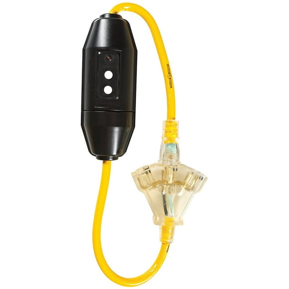 Coleman Cable 2816 Yellow Jacket Triple Outlet Cord, 12/3 SJTW, 2 ft. L, Yellow, Each