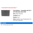 thumbnail image 2 of Front Radiator - Compatible with 2017 - 2019 Mercedes-Benz E300 2018, 2 of 2