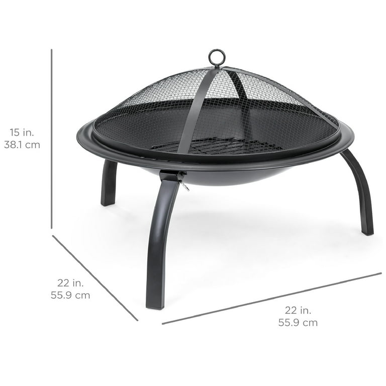 Best Choice Products 22in Fire Pit Bowl, Portable Folding Steel Outdoor Camping Accessory w/ Mesh Cover, Poker Best Choice Products 22in Fire Pit Bowl, Portable Folding Steel Outdoor Camping Accessory w/ Mesh Cover, Poker