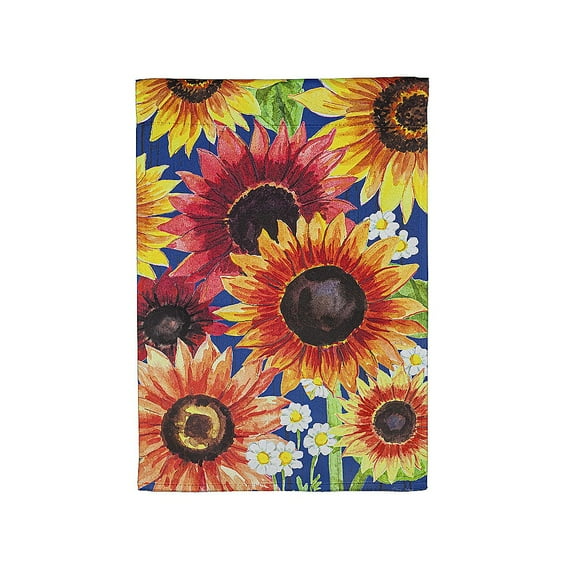 Multi-Color Fall Sunflowers Garden Suede Flag