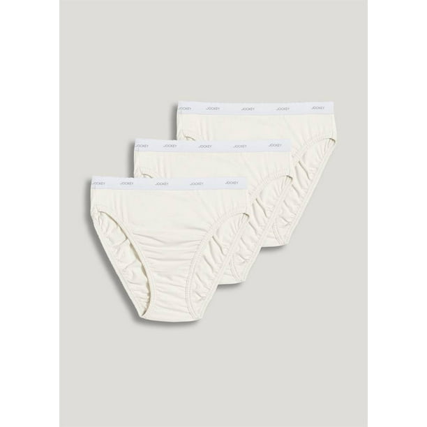 Jockey Jockey Women's Classic French Cut Briefs 3 Pack, Ivory, 6