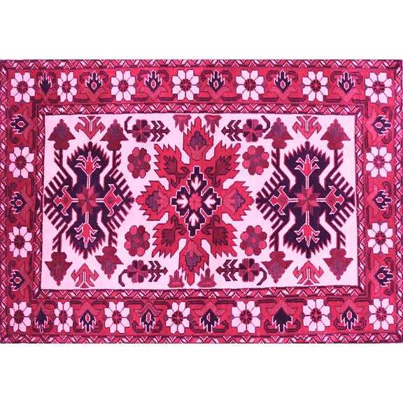 Ahgly Company Indoor Rectangle Persian Pink Traditional Area Rugs, 5' x 7'
