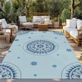 thumbnail image 2 of Blue Floral Outdoor Rug for Patio/Deck/Porch, Non-Slip Large Area Rug 5 x 8 Ft, Farmhouse Abstract Country Flowers Art Indoor Outdoor Rugs Washable Area Rugs, Reversible Camping Rug Carpet Runner, 2 of 8