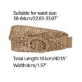thumbnail image 3 of INSPIRE CHIC Women's Solid Color Round Metal Buckle Skinny Waist Belts for Dress Brown, 3 of 4