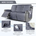thumbnail image 6 of TAOCOCO Anti-Slip Recliner Sofa Cover, Reclining Couch Slipcover for 3-Seater Recliner Sofa Bluish Grey, 6 of 9