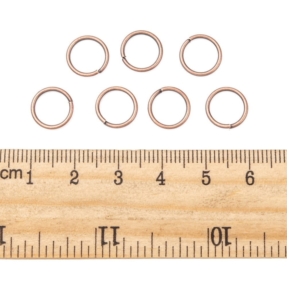 Open Jump Rings Brass Jump Rings Cadmium Free Lead Free Red Copper 10x1mm 18 Gauge Inner Diameter: 8mm 2600pcs/500g