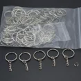 thumbnail image 3 of 50/100 Uds llavero de Metal en blanco anillos divididos DIY llavero llaves anillo cierre de langosta colgante de llave cadenas hebillas de acero inoxi, 3 of 5