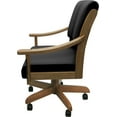 thumbnail image 3 of Leather Casa Solid Wood Dining Caster Chair - Black on Honey Frame, 3 of 3