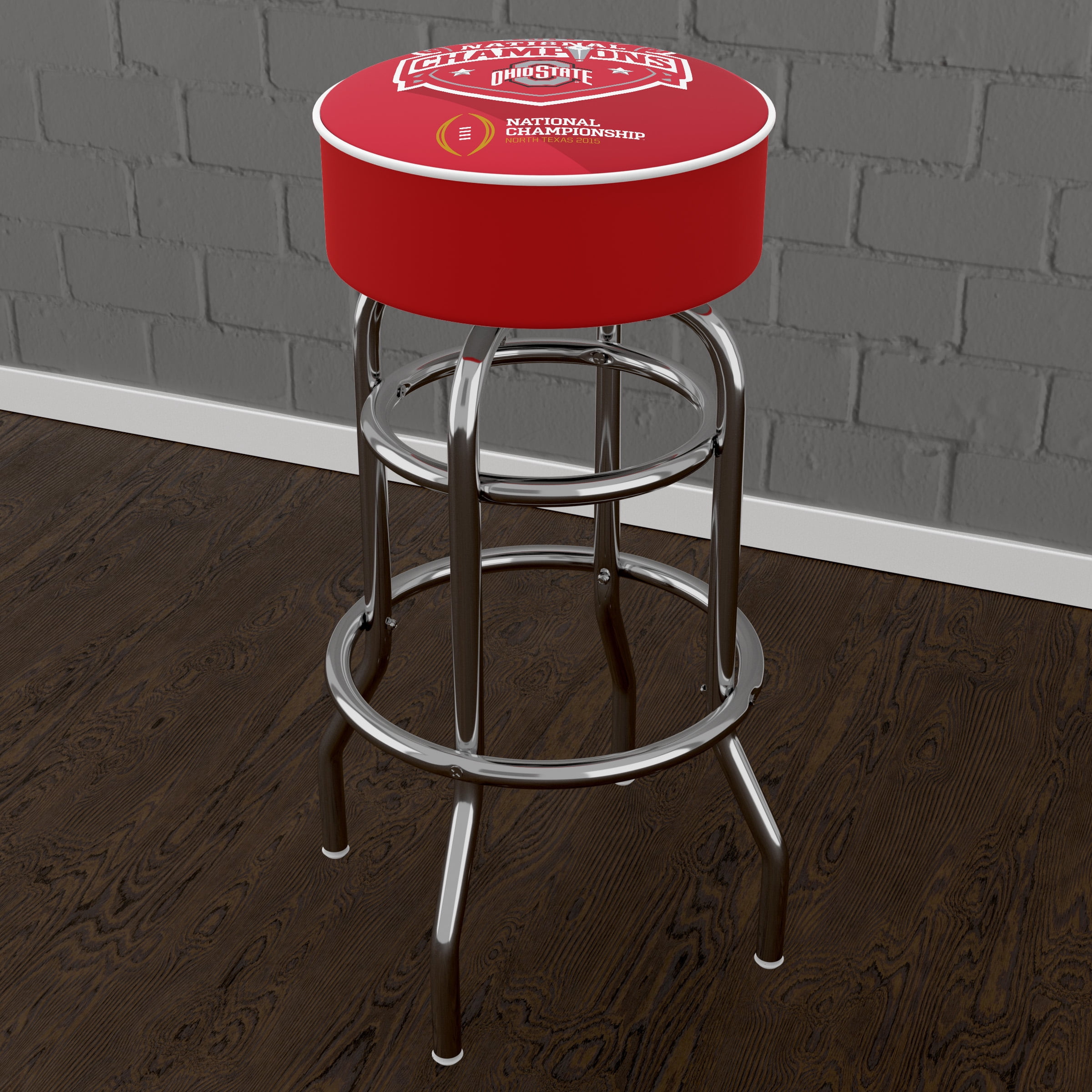 Trademark Gameroom Ohio State University National Champions Red Bar Stool with Padded Seat