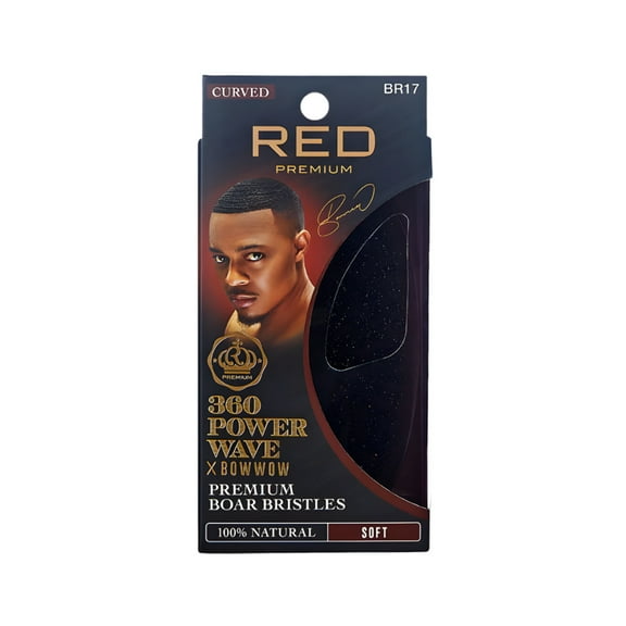 Red by Kiss BOW WOW X 360 Power Wave Soft Boar Brush | Gentle Wave Training Brush