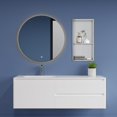 thumbnail image 2 of Neodrain Nicho De Ducha Sin Azulejos Estante De Baño De Acero Inoxidable Cepillado 24"" X 12"" Cubículo De Baño De Dos Niveles De Acero Inoxidable Cubículo De Nicho Para Almacenamiento No Se Necesitan, 2 of 5