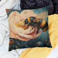 thumbnail image 2 of Patifu Bee Flowers Throw Pillow Covers Soft Decorative Blue and Green Throw Pillowcases Cushion Case Square for Home Decor Bed Couch Car Living Room  18x18in, 2 of 5