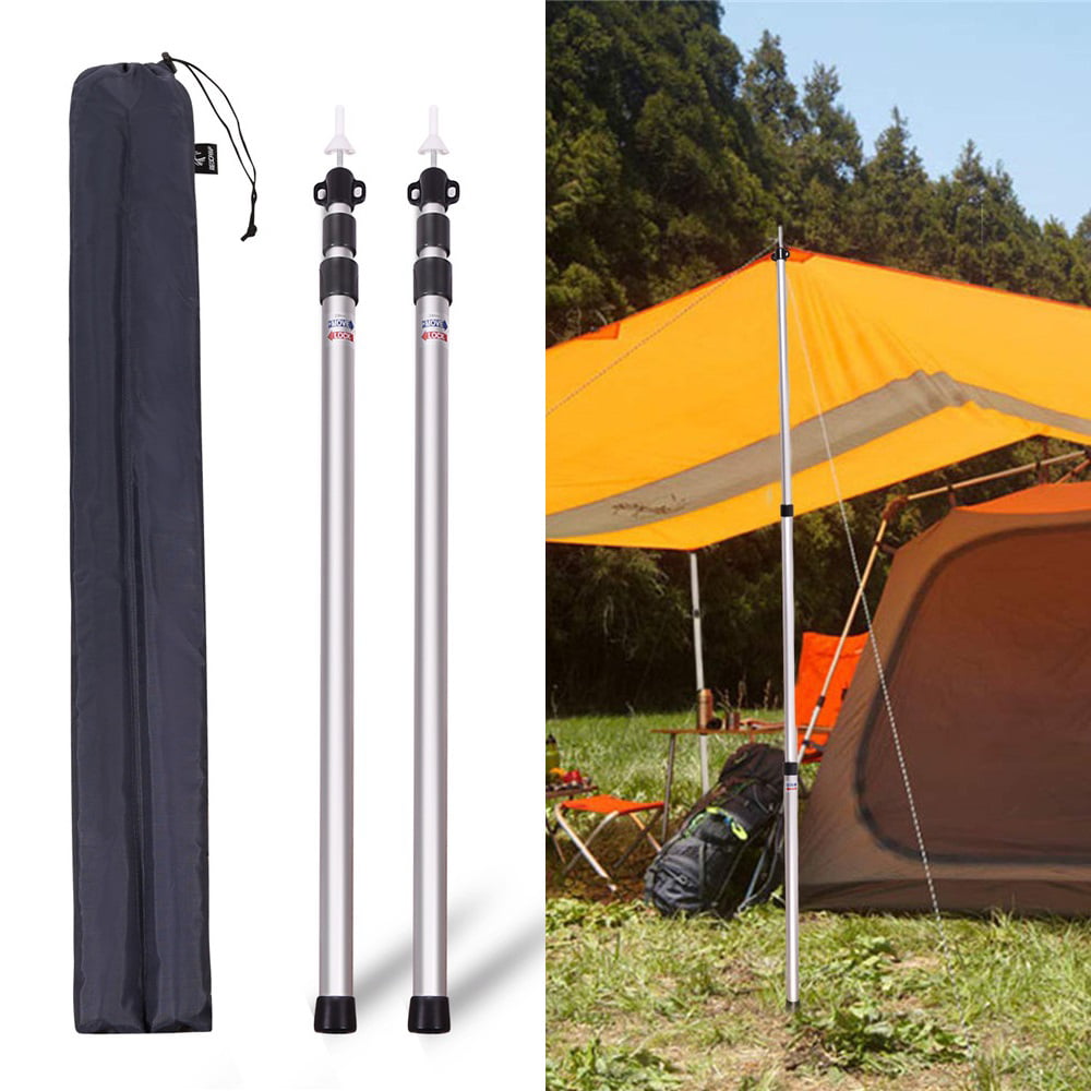 SANLIKE 98.5 in Aerometal Aluminum Tarp Tent Poles Telescoping Camping Backpacking Tent Poles for Awning Canopy Shelter Replacement Set of 2