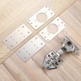 thumbnail image 3 of Kitchen Cupboard Door Hinge Repair Plate Fixing Stainless Steel Bracket Flat Fixing Brace for Protecting Door Fittings, 3 of 5