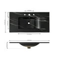 thumbnail image 6 of JONATHAN Y Ancillary 3-Hole 36 in. W x 18.25 in. D Classic Contemporary Rectangular Ceramic Single Sink Basin Vanity Top, Black Marble Effect, 6 of 8