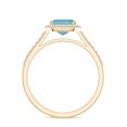 thumbnail image 3 of 925 Sterling Silver Emerald Cut Blue Topaz Halo Ring, Moissanite Engagement Ring in Yellow Gold Plated| December Birthstone Wedding Ring, Birthday, Anniversary Jewelry, Ring Size 10, 3 of 4