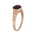 thumbnail image 2 of 10k Rose Gold Vintage Style Genuine Round Smoky Quartz and Diamond Ring, 2 of 5