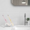 thumbnail image 4 of Unique Bargains 1 Pc Wave m Shape Toothbrush Holder for Bathroom White Silicone, 4 of 5