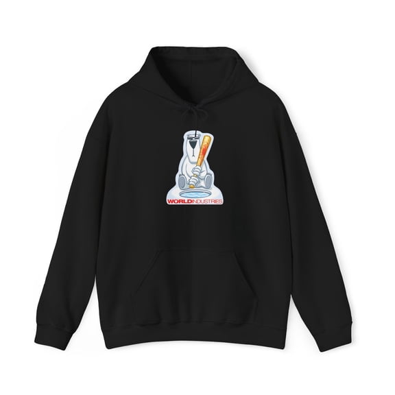 On the Lookout Stupid Seal World Industries 2000 Skateboard Vintage Hoodie Print - M / Black