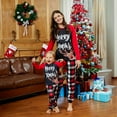 thumbnail image 3 of PatPat Christmas Pajamas Family Matching 2 Piece Pjs Sets Letter & Deer Print Long Sleeve Top & Plaid Pants for Kids Girl Boys Holiday Sleepwear with Socks, Black/Red, 8-9 Years, 3 of 11