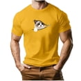 thumbnail image 3 of TaTaai T-Shirt Graphique pour Homme Cœur Imprimé Animal Manches Courtes Col Rond Décontracté Doux pour l'Été Quotidien Cadeau, 3 of 5