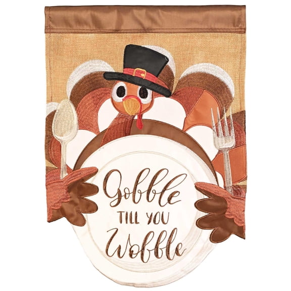 Dicksons Magnolia Garden Outdoor Flag Decoration For Garden, Yard, Or Walkway Large 29 x 42, Weather Resistant Polyester, Gobble Till You Wobble