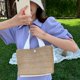 thumbnail image 5 of Bolso de paja, bolso tejido, bolso de hombro hecho a mano, monederos y bolsos de mano para mujer, bolsos de pya para mujer, bolso Sunnimix  Bolso tejido a mano, 5 of 8