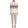 thumbnail image 3 of Secret Treasures Women's and Women's Plus Long Sleeve Shirt and Joggers Pajama Set, 2-Piece, 3 of 5