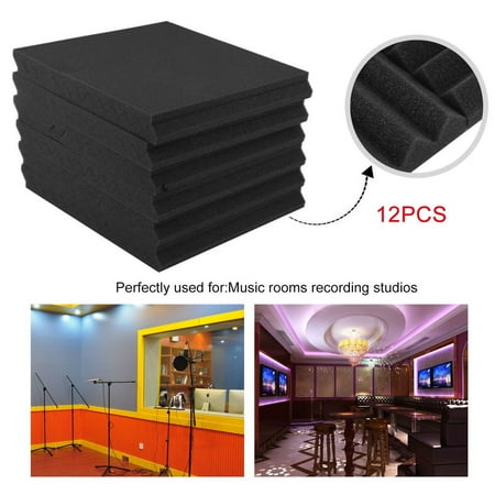 12/24/48pcs Acoustic Panels Sound Proofing Foam Sheet With Adhesive Backing