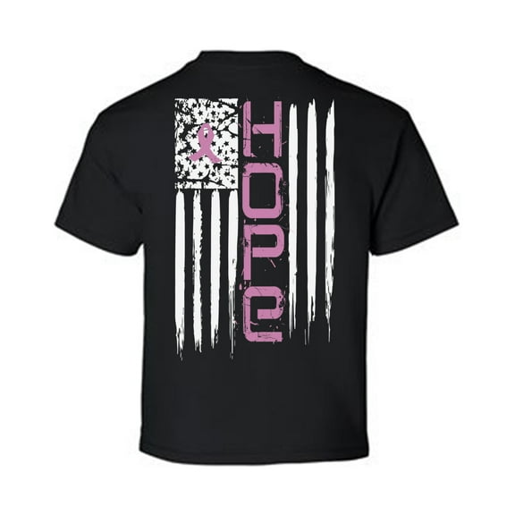Awkward Styles Breast Cancer Awareness T-Shirt Hope Flag Kids T Shirts Back Print