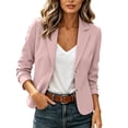 thumbnail image 2 of QIYAGBSA Blazer for Women Soft Slim Fit Notched Lapel Two Button Long Sleeve Fall Casual Office Outerwear Lightweight Layer for Cool Days Everyday Wear (Pink, XL), 2 of 9