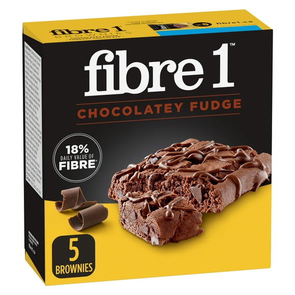 Fibre 1 Brownies Chocolatey Fudge, 5 Brownies, 125 g