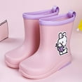 thumbnail image 6 of lnmuld Rain Boots Kids Fashionable Girls Rain Boots with Playful Cartoon Graphics for Outdoor Adventures and Everyday Wear Durable Rubber Construction Comfortable Fit Size:10, 6 of 9