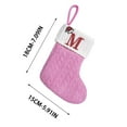 thumbnail image 3 of Moocorvic 26 Initial Letter Pink Christmas Stocking, Embroidered Letter Velvet Christmas Tree Decoration(M), 3 of 6