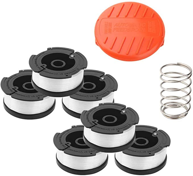 6 Pack String Trimmer Replacement Spool , String Trimmer Autofeed Replacement Spool for AF-100-3ZP AF-100 AF-100-2 Weed Eater String Trimmers Replacement Spools  (6 Line Spools + 1 Cap+1 Spring)