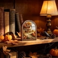 thumbnail image 5 of House Style Arched Wood Frame Tabletop Decor, Rustic Halloween Wall Art, Warm Spooky Artwork for Shelf Styling, Desk Decor, Living Rooms, Walls, 8.9 X 7.2 Inch, 5 of 7