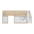 thumbnail image 3 of Newest SOLID WOOD TWIN SIZE LOW LOFT BED WITH STAIR, DRAWER, AND SHELF FOR CREAM + WHITE COLOR, 3 of 8