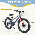 thumbnail image 5 of 20 Inch Kids Bike, Kids' Bicycles with Double Disc Brakes, Shimano 7-Speed Kids Mountain Bike with Fat Tires, Kids Bicycle with Adjustable Seat, Girls Bike Boys Bike for Age 5 + Years, Grey, 5 of 7