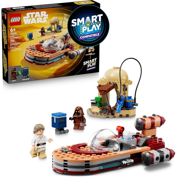 LEGO Star Wars SMART Play: Luke’s Landspeeder - Building Toy for Action Play - Compatible Set with a SMART Tag and 2 Minifigures - Gift for Boys, Girls and Kids Ages 6+ - 75420