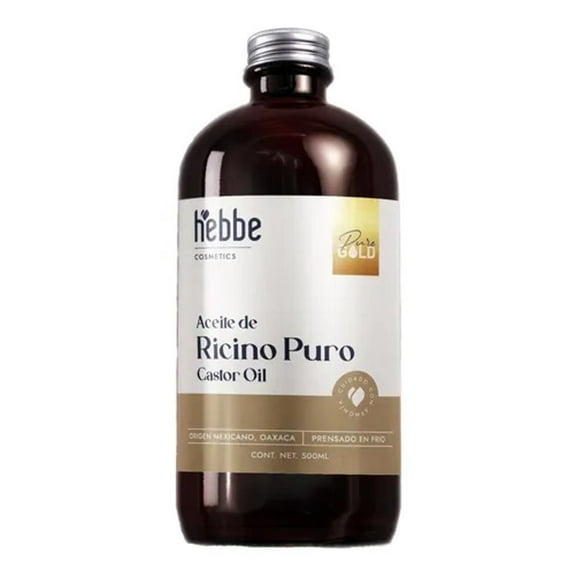 Aceite de Ricino Puro Hebbe Orgánico Prensado en Frío 500gr