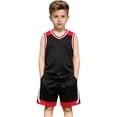 thumbnail image 5 of YUEHUA Kids Basketball Jersey Tank Top Shorts Set Sleeveless 2 Piece Summer Athletic Outfit Breathable Sport Playwear For Toddler Little Boys, 5 of 5