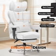 thumbnail image 6 of CloudRest Pro 400lbs Executive heavy duty office chair, High Back Ergonomic Computer Desk Chairwith Lumbar Back Support, white, 6 of 10