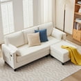 thumbnail image 2 of Haverchair L-Shape Chenille Sectional Sofa with Storage Ottoman,Modern Convertible Couch with Removable Cover,USB and Type-C,Side Pockets,Armrest Pillows for Living Room,Apartment,Office,White, 2 of 9