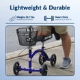thumbnail image 6 of KneeRover Deluxe KneeCycle - Steerable, Foldable Knee Scooter for Surgery Recovery, Blue, 6 of 7