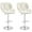 Cream White, variant on HOMCOM Bar Stool Set of 2 Fabric Adjustable Height Counter Chairs Black