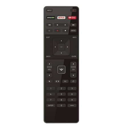 VIZIO XRT122 LED HDTV Remote Control, for Vizio Smart TV E55-C2/E60-C3/E65x-C2, Black