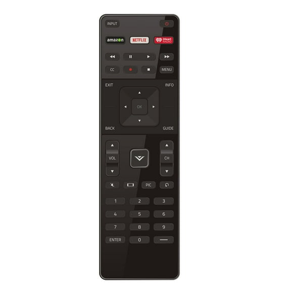 VIZIO XRT122 LED HDTV Remote Control, for Vizio Smart TV E55-C2/E60-C3/E65x-C2, Black