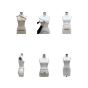 Size 8 Adult Female Full Body Professional Linen Tailoring Dress Form Mannequin with Adjustable Base and Padding Kit