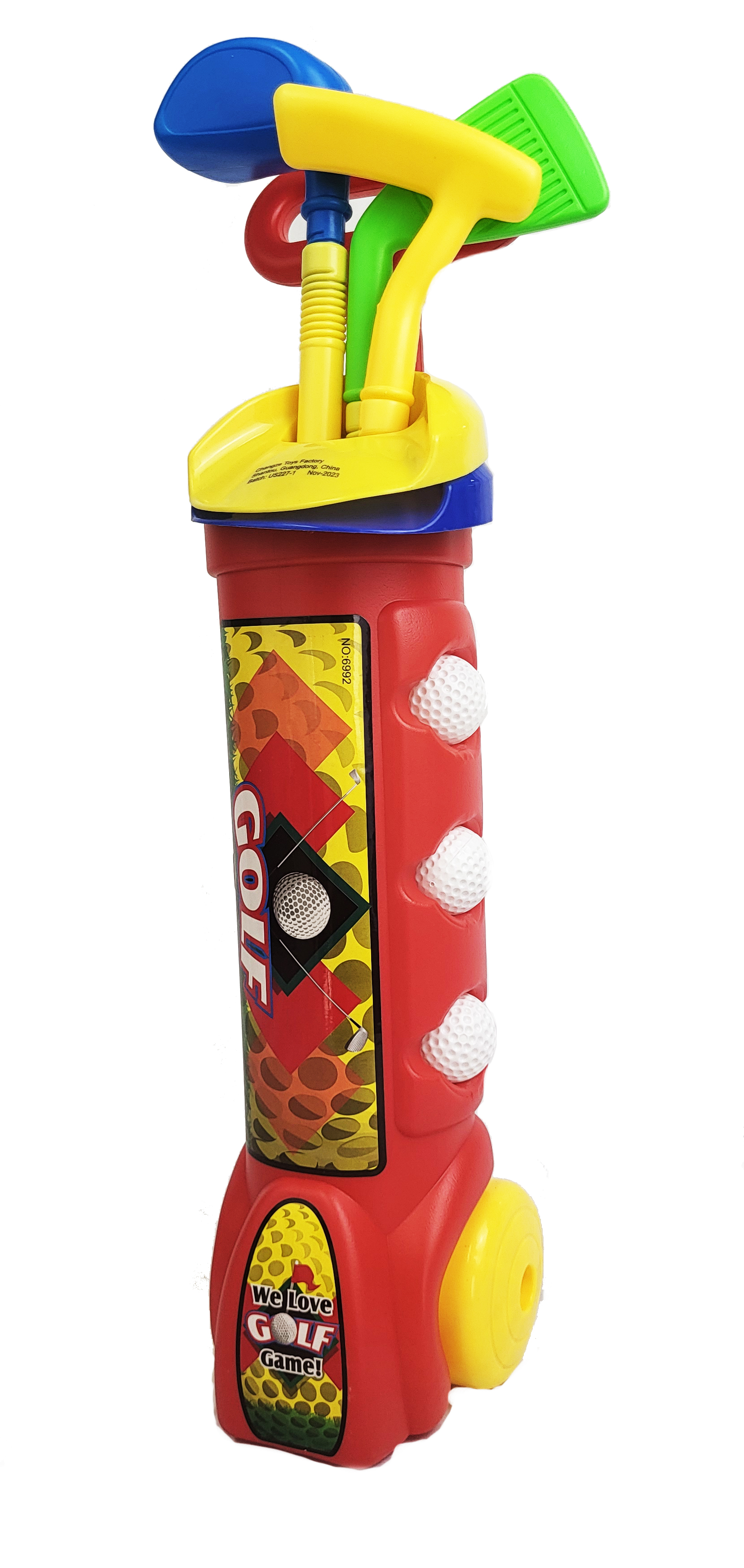 Golf Toy Kids Set - Child Indoor & Outdoor Minigolf Play Game with Clubs, Balls Trolley Practice Gift for Boys Girls Toddlers